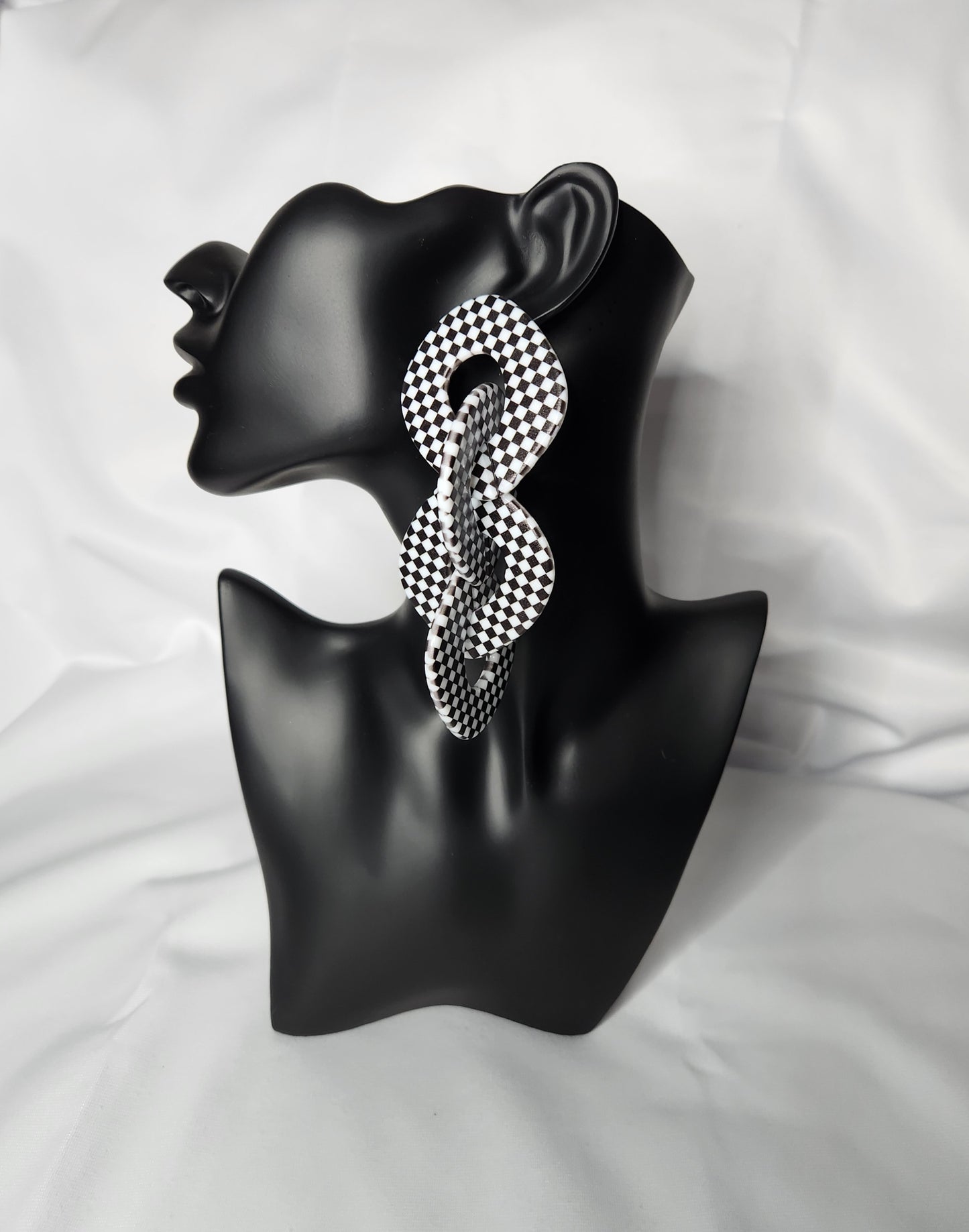 Checkered Dangle Earrings