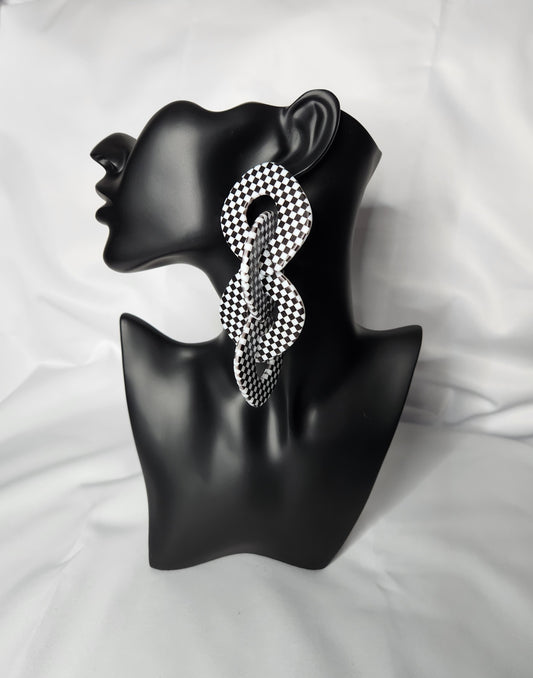 Checkered Dangle Earrings