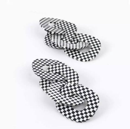 Checkered Dangle Earrings